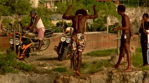 Rock Jumping Cliff Diver Stock Footage 22159344