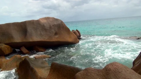Rock La Digue Stock Footage 36685270