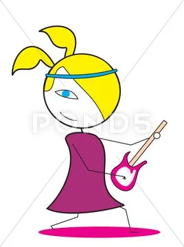 Rock Lady Stock Illustration