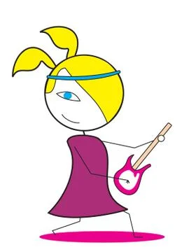 Rock Lady Stock Illustration