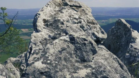 From rock to landscape movement Stock Footage 112778038