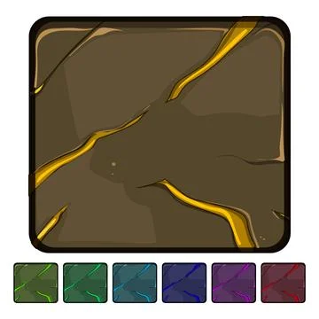 Rock lava game button cartoon vector graphic Stock Illustration