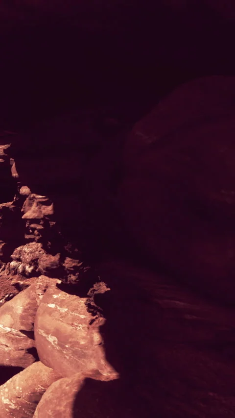 Rock layers showcase geological features in a bright outdoor setting Stock Footage 338002905
