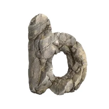 Rock letter B - Lower-case 3d boulder font - Suitable for nature, ecology or  Stock Illustration