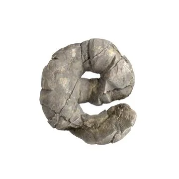 Rock letter E - Lower-case 3d boulder font - Suitable for nature, ecology or  Stock-Illustration