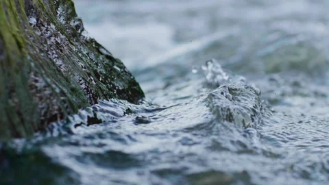 Rock Macro &amp; River Rapids, Slow Motion, Rio Grande Canyon, Southwest Stock Footage 250552495