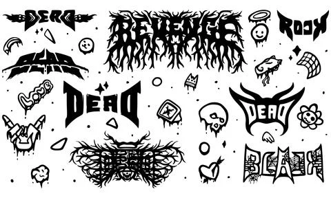 Rock Metal logo Stock Illustration