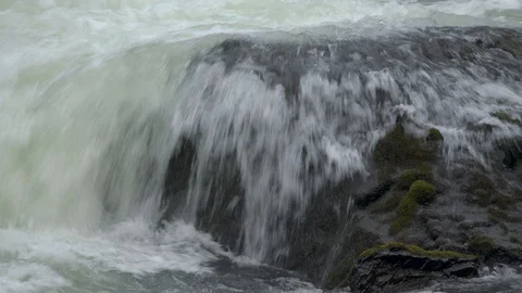 Rock in the Middle of a River Stock Footage 88850898