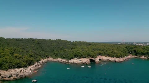 Rock in the middle of the sea Stock Footage 249477333