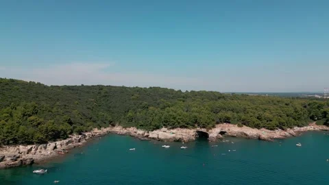 Rock in the middle of the sea Stock Footage 249477827