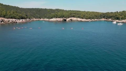Rock in the middle of the sea Stock Footage 249478438