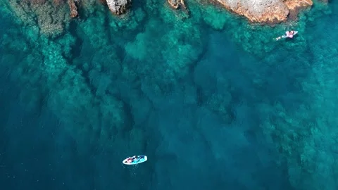 Rock in the middle of the sea Stock Footage 249548907