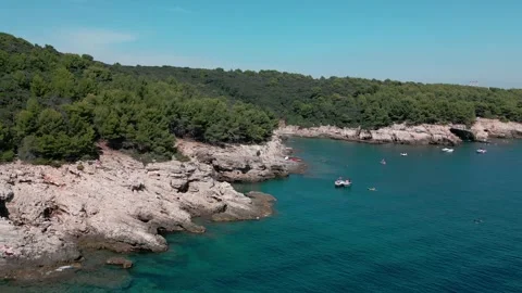 Rock in the middle of the sea Stock Footage 249548920