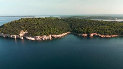 Rock in the middle of the sea Stock Footage 249618150