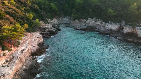 Rock in the middle of the sea Stock Footage 249690625