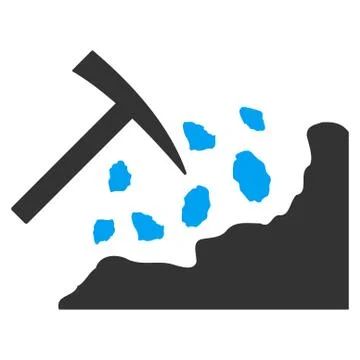 Rock Mining Hammer Flat Vector Icon Stock Illustration