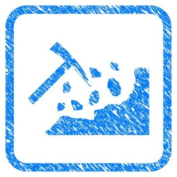 Rock Mining Hammer Framed Stamp Stock Illustration