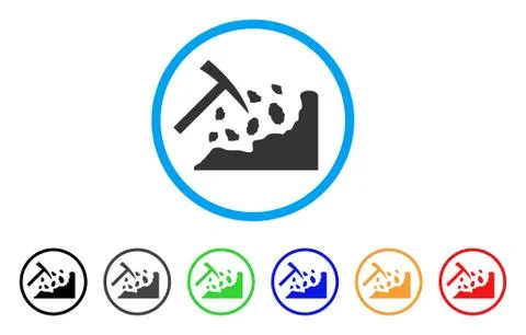 Rock Mining Hammer Rounded Icon Stock Illustration