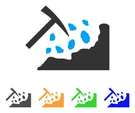 Rock Mining Hammer Vector Icon Stock Illustration