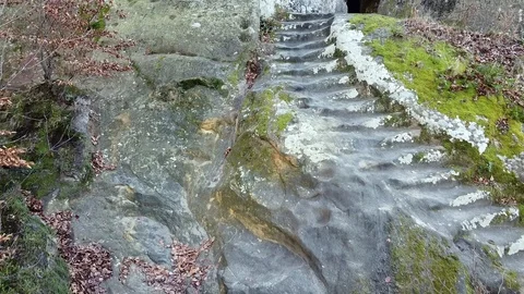 The rock monastery in the forest Stock Footage 120614818