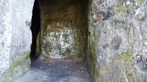 The rock monastery in the forest Stock Footage 120614945