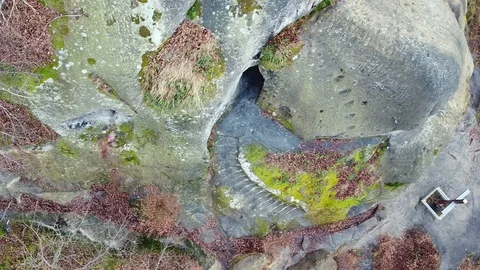 The rock monastery in the forest Stock Footage 120615111