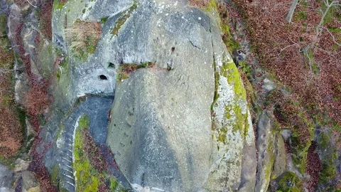 The rock monastery in the forest Stock Footage 120615216