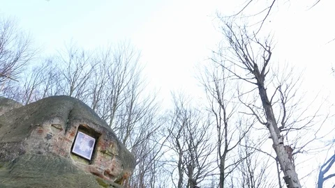 The rock monastery in the forest Stock Footage 120615241