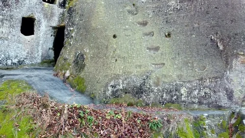 The rock monastery in the forest Stock Footage 120615266