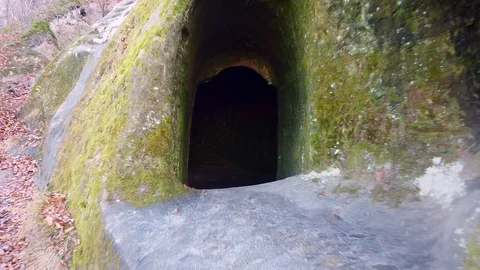 The rock monastery in the forest Stock Footage 120615547