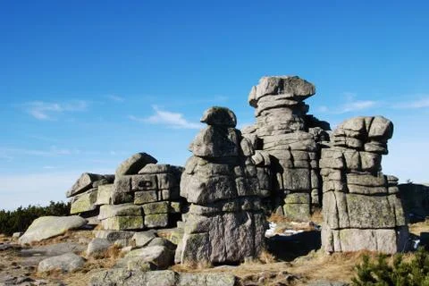Rock monuments in Krkonose Stock Photos