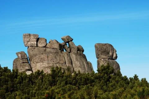 Rock monuments in Krkonose Stock Photos