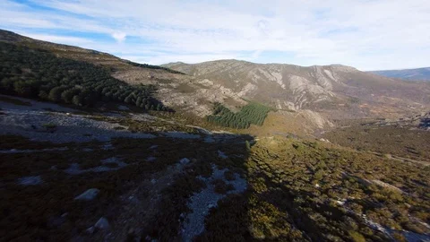 Rock Mountain and Forest Stock Footage 123284019