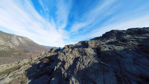 Rock mountain and forest Stock Footage 123785814