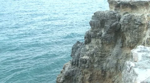 Rock Mountain Off Beach Stock Footage 12097174