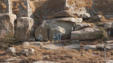 Rock mountain close-up view India, Close shot of rock mountain Video stock 151938840