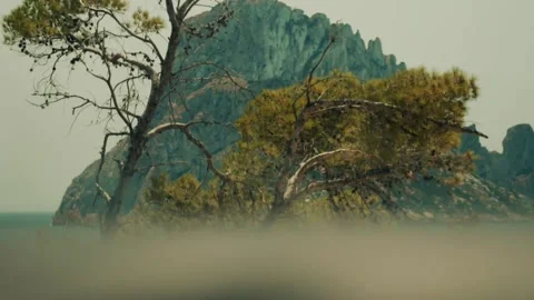Rock mountain filmed in a car Vídeos de archivo 229193003