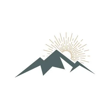 Rock Mountain Icon Vector Logo Template Stock Illustration