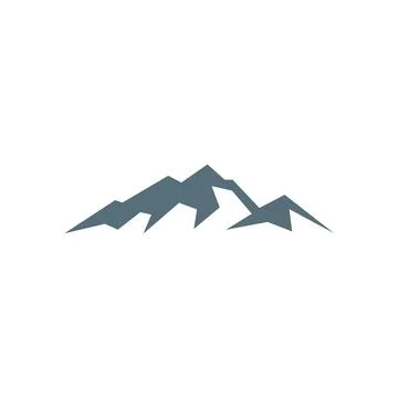 Rock Mountain Icon Vector Logo Template Stock Illustration