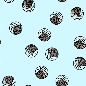Rock mountain landscape vector seamless pattern Stock Illustration