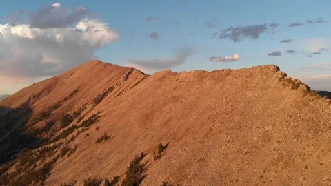 Rock mountain ridge at sunset Stock Footage 166711575