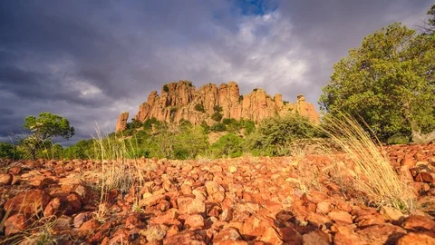 Rock mountains in desert timelapse Stock Footage 126727701