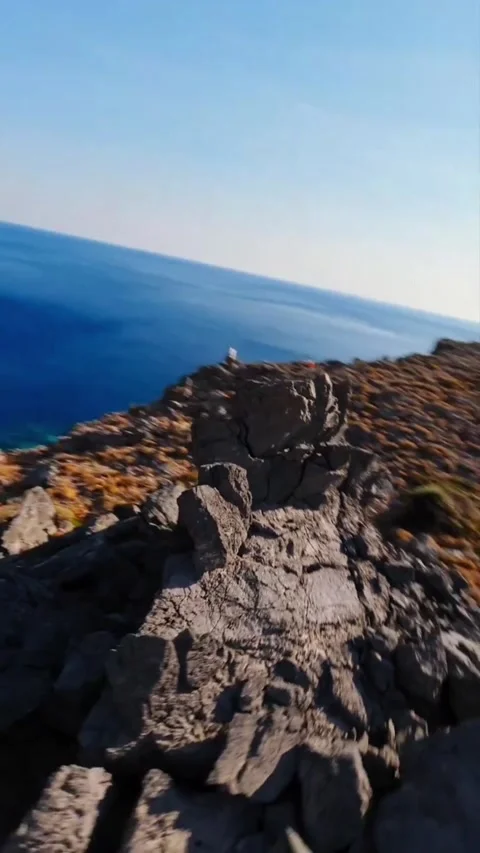 Rock in the mountains with sea Stock Footage 273144728