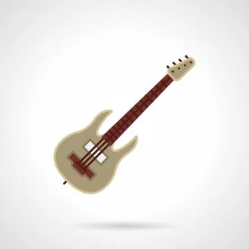 Rock music flat color vector icon Stock Illustration