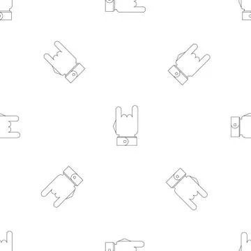 Rock music gesture pattern seamless Illustrazione stock