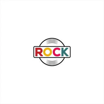 Rock music logo vector template Stock Illustration