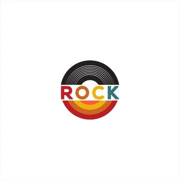 Rock music logo vector template 스톡 일러스트