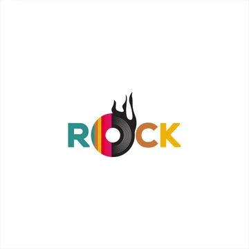 Rock music logo vector template 스톡 일러스트