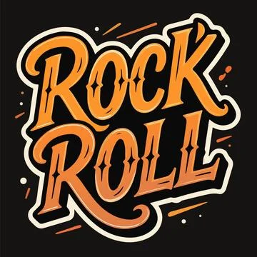 Rock n roll typography Stock Illustration