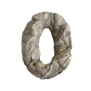 Rock number 0 -  3d boulder digit - Suitable for nature, ecology or environme Stock Illustration
